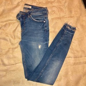 Zara skinny ripped jeans